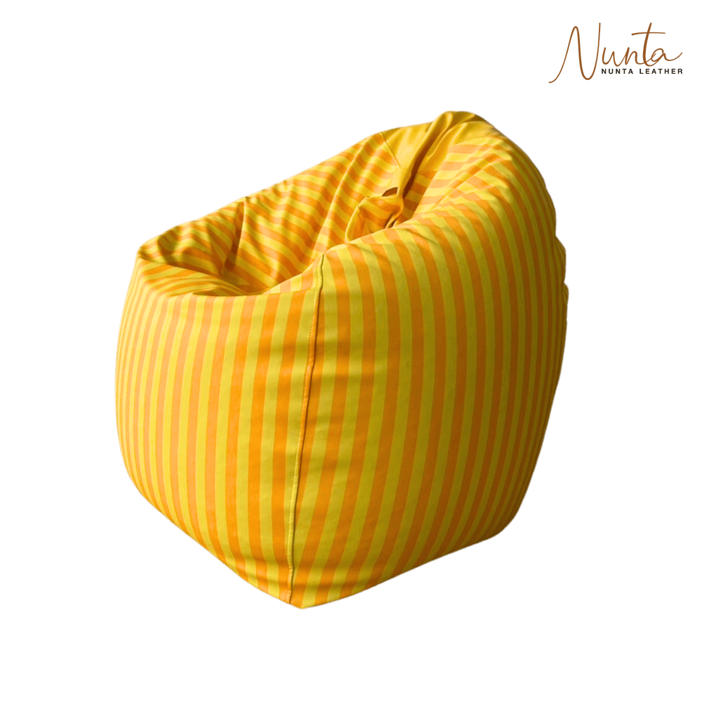 บีนแบค ทรงหยดน้ำ Nunta Leather รุ่น Sunkissed Size: L 90x90cm สีเหลืองเข้ม-เหลืองอ่อน